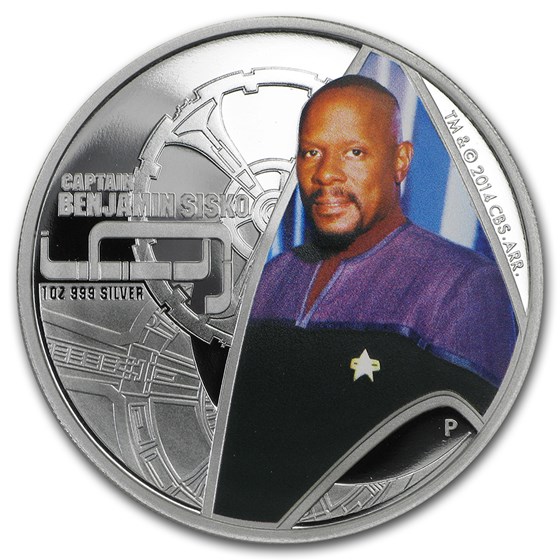 2015 Tuvalu 1 oz Silver Star Trek Colored Proof (Captain Sisko) 2015 Tuvalu 1 oz Silver Star Trek Colored Proof (Captain Sisko)